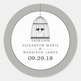 Pegatina Redonda Boda de amor verdadero de la vejez