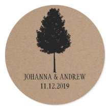 Boda de árbol forestal de papel Kraft ruso