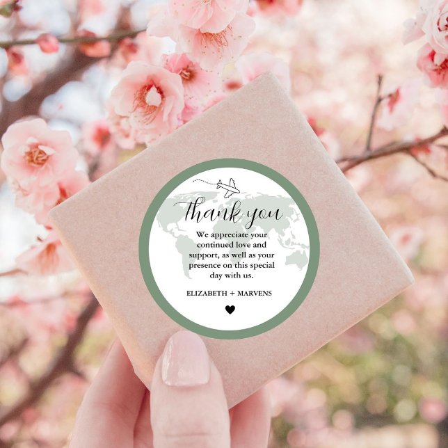 Pegatina Redonda Boda de bienvenida del tema de viajes de destino B (Subido por el creador)