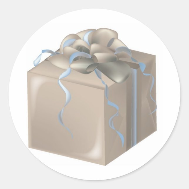 Pegatina Redonda Boda de bronce presente con reverencia (Anverso)