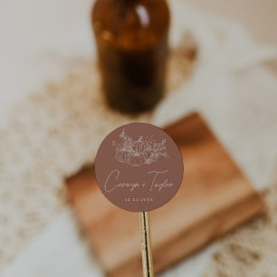 Pegatina Redonda Boda de calabaza