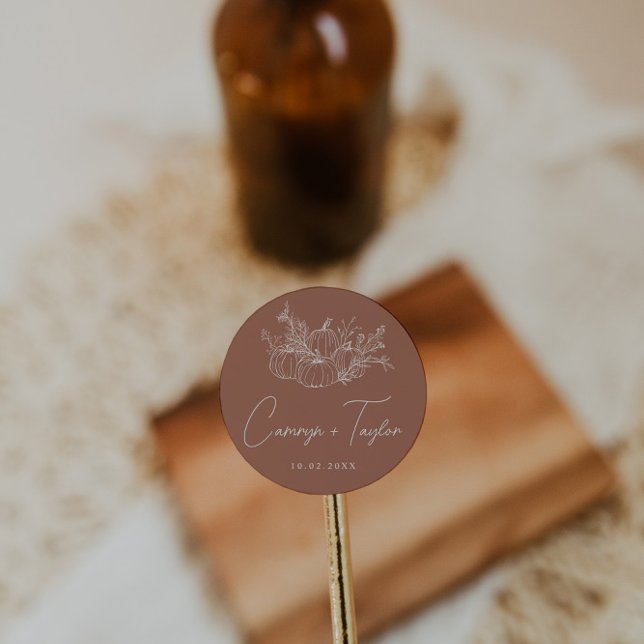 Pegatina Redonda Boda de calabaza (Subido por el creador)