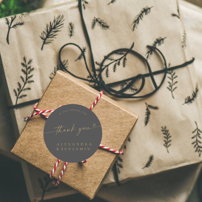 Pegatina Redonda Boda de caligrafía moderna de BLAIRE Dulce Gracias (Subido por el creador)