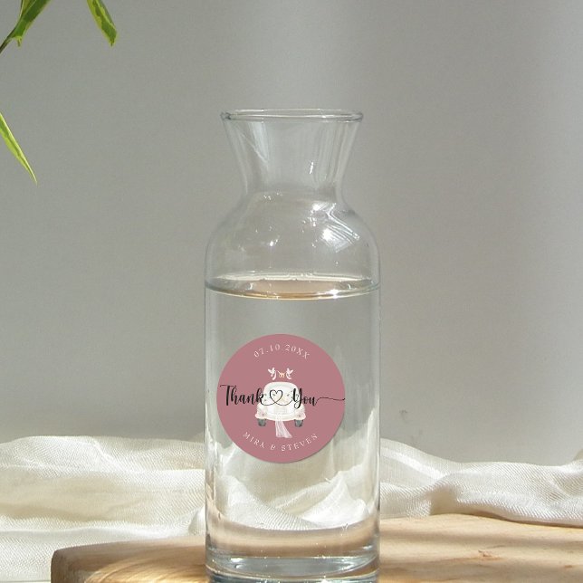 Pegatina Redonda Boda de coche rosa de época (Subido por el creador)