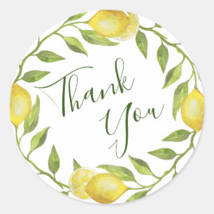 Pegatina Redonda Boda de color de agua dulce y verde