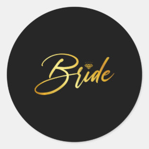 Pegatina Redonda Boda De Confrontación De Novias Y Madres