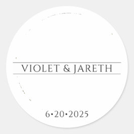 Pegatina Redonda Boda de cuento de hadas de madera encantada