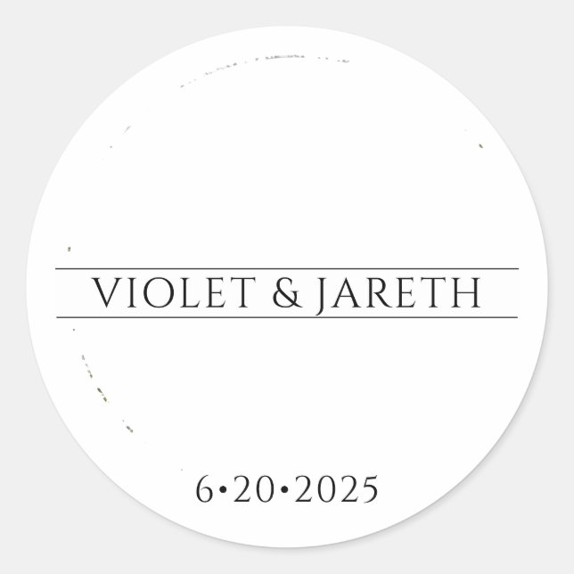 Pegatina Redonda Boda de cuento de hadas de madera encantada (Anverso)