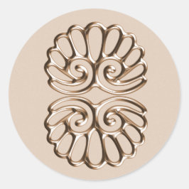 Pegatina Redonda Boda de Damasco de Peach