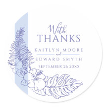 boda de dibujo tropical azul gracias