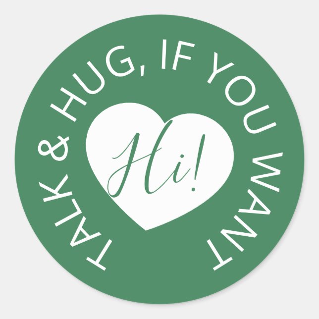 Pegatina Redonda Boda de distanciamiento social cuidado de los hués (Anverso)