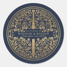 Boda de espadas medievales azul