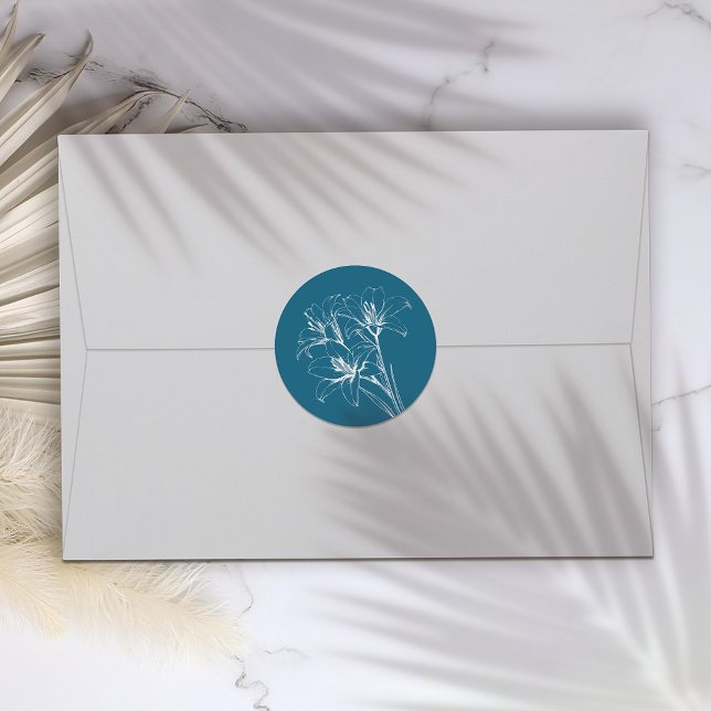 Pegatina Redonda Boda de esquema de Lily Azul (Subido por el creador)