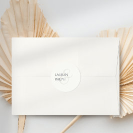 Pegatina Redonda Boda de estilo negro e marfil