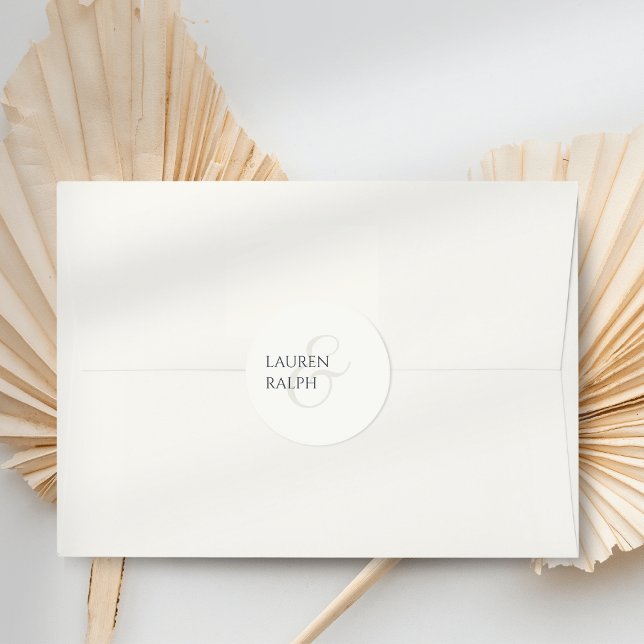 Pegatina Redonda Boda de estilo negro e marfil (Subido por el creador)