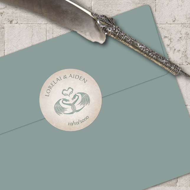 Pegatina Redonda Boda de Fantasía de Viking Celtic (Subido por el creador)