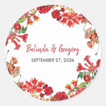 Boda de Flores Botánicas del Jardín Rojo Floral