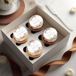 Pegatina Redonda Boda de Flores Rustic Boho Garden