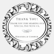 Boda de follaje negro Art Deco Moderno Gracias