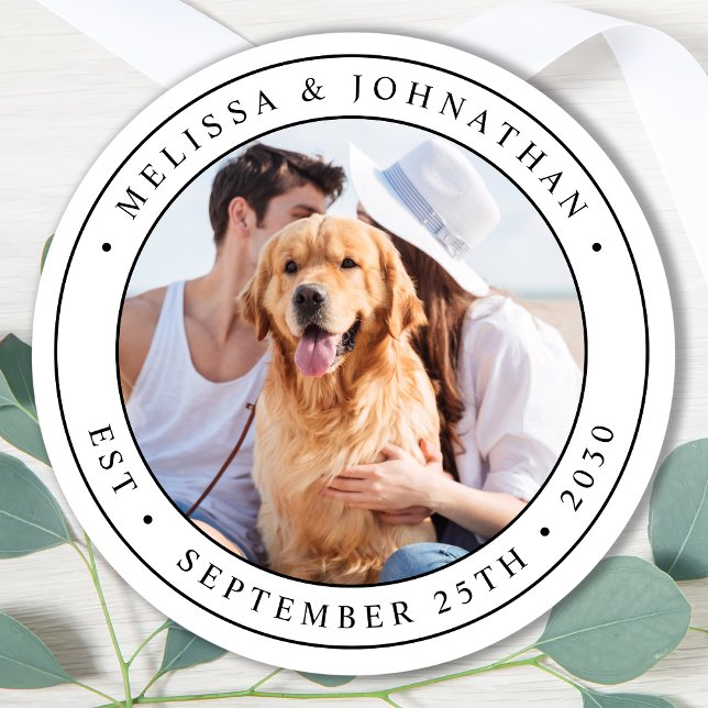 Pegatina Redonda Boda de fotografía personalizado (Subido por el creador)