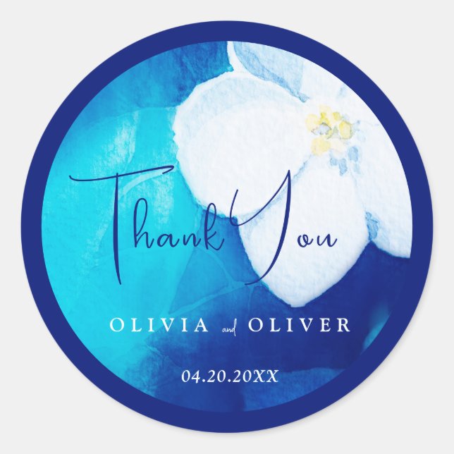 Pegatina Redonda Boda de fuentes de primavera (Anverso)