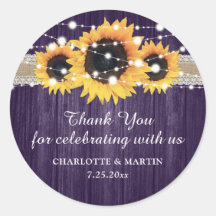 Boda de girasol de púrpura rustica