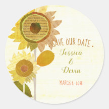 Boda de girasol única Guardar la fecha