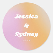 Boda de gradiente rosa y Naranja retro