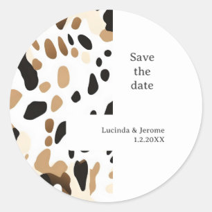 Pegatina Redonda Boda de granja Piel de vaca imprimir Guardar la fe