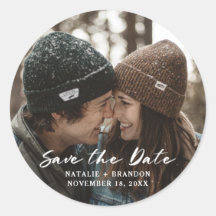 Boda de guion de pincel rústico Guardar la foto de