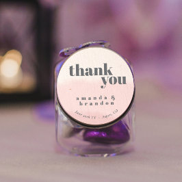 Pegatina Redonda Boda de guiones negrita de Rubor Bloom Minimal Gra