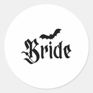 Pegatina Redonda Boda de Halloween Spooky Bride Groom Couple Matchi
