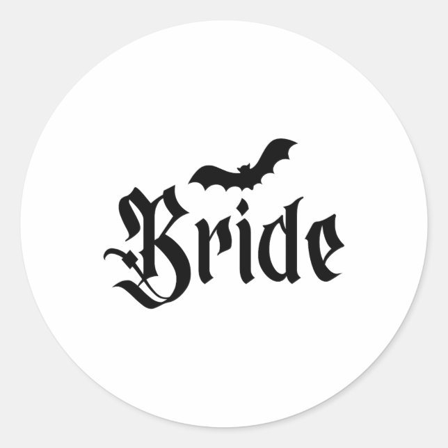 Pegatina Redonda Boda de Halloween Spooky Bride Groom Couple Matchi (Anverso)