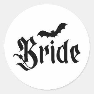 Pegatina Redonda Boda de Halloween Spooky Bride Groom Couple Matchi