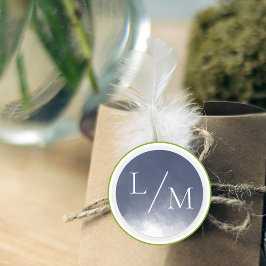 Pegatina Redonda Boda de humo azul de la marina clásica