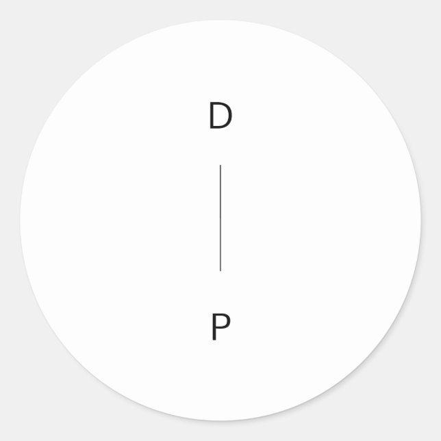 Pegatina Redonda Boda de iniciaciones verticales simples (Anverso)