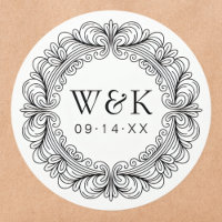 Boda de Iniciales de la Pareja Rococo o Guardar la