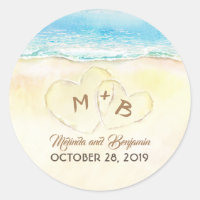 Boda de Iniciales del Mar Azul y el Corazón de Are