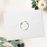 Pegatina Redonda Boda de la Calabaza de Verdor Wreath Fall<br><div class="desc">Cree una suite boda elegante e intemporal con temática de otoño que refleje su estilo sin esfuerzo con detalles personalizados.</div>