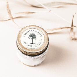 Pegatina Redonda Boda de La Habana Palm