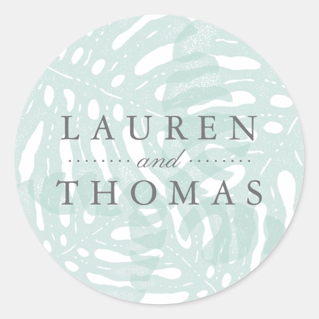 Pegatina Redonda Boda de los trópicos de época (Anverso)