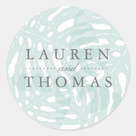 Pegatina Redonda Boda de los trópicos de época