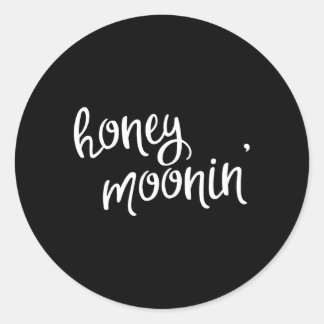 Pegatina Redonda Boda de luna de miel Tour Honeymoonin Fo