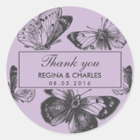 Boda de mariposa púrpura de Vintage Gracias Pegati