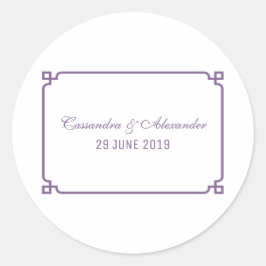 Pegatina Redonda Boda de Moda de deco morado