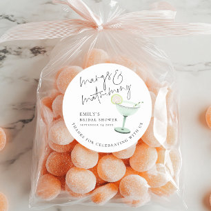 Pegatina Redonda Boda de Modern Margs Matrimony Agradecimiento Desp