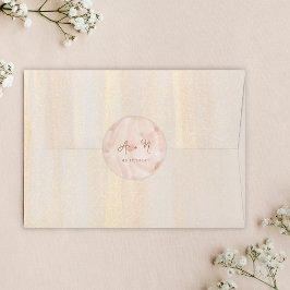 Pegatina Redonda Boda de Monograma de Guión Rústico Marrón de Terra