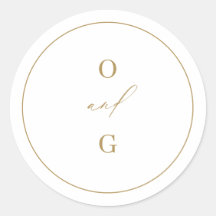 Boda de monogramas modernos mínimos de oro