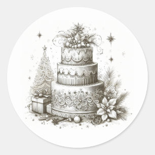 Pegatina Redonda Boda de navidades