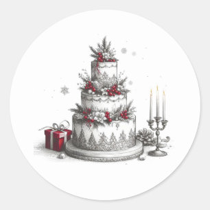 Pegatina Redonda Boda de navidades